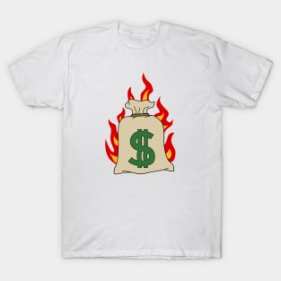 Anticapitalist Burning Money T-Shirt